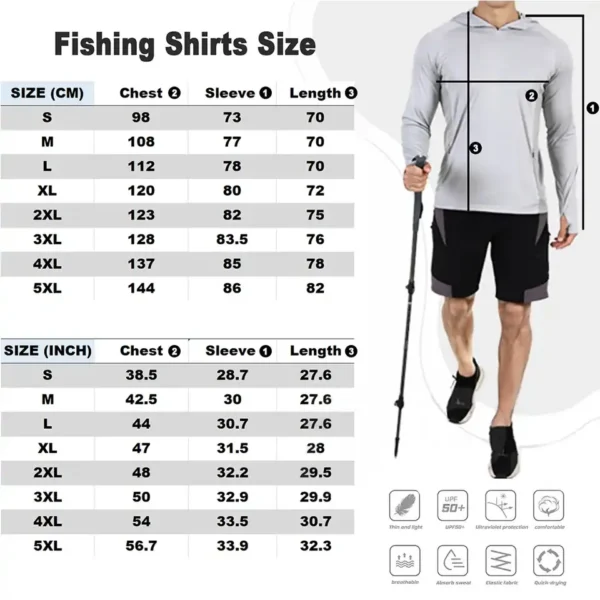 PELAGIC Fishing Shirts Upf 50 Men Long Sleeve Hooded Face Cover Fishing Clothes Camisa De Pesca UV Protection Face Mask Hoodie - Image 6