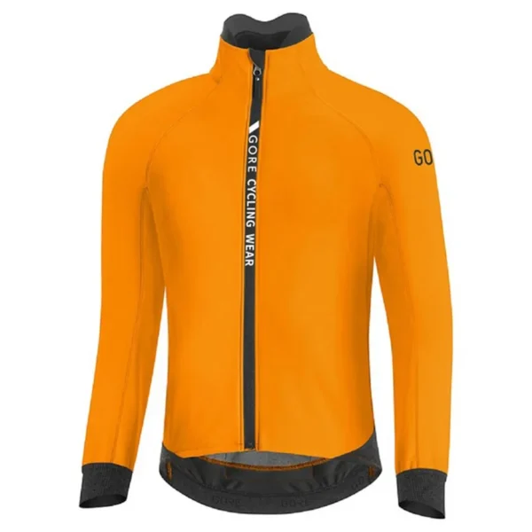 Gore Cycling Wear Winter team riding a bicycle jersey men's hot wool bicycle clothing MTB long sleeved warm top bicycle jacket - Image 3