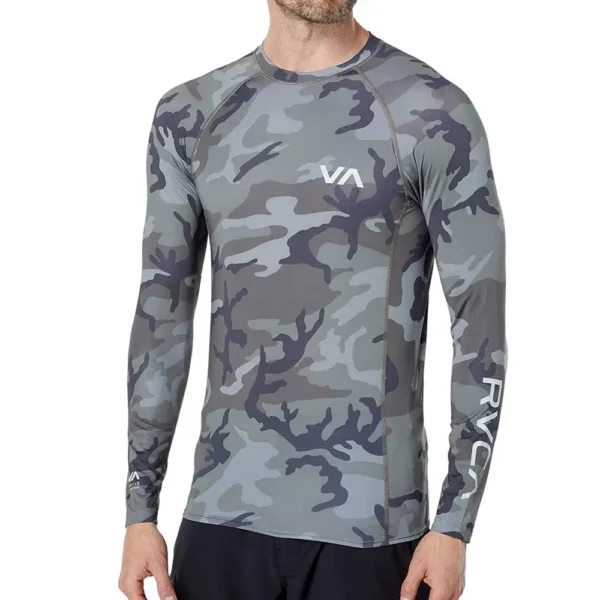 2023 Mens Printing Swimming Surf T-shirt Rash Guards Long Sleeve Tight Shirt Swimsuit UV Protection Quick Dry Swim Surf Swimwear - Image 2