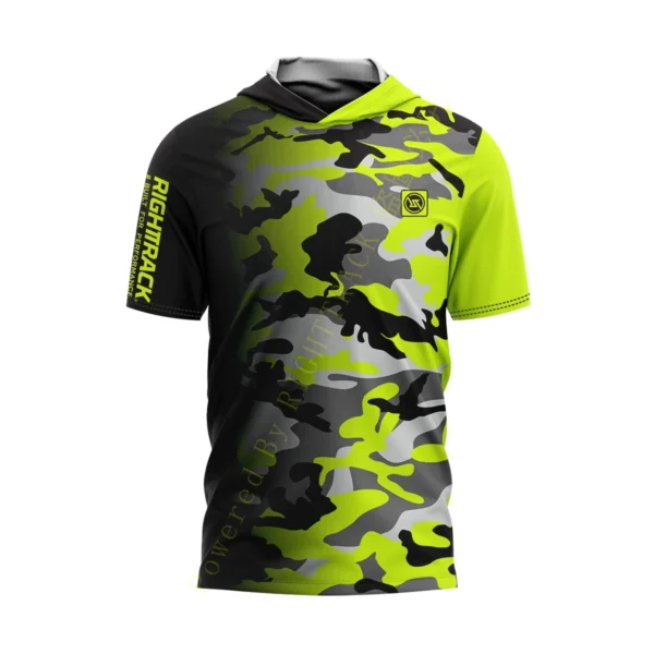 Camping & Hiking Hoodie Clothes Fluor Camo Unisex Short Sleeve Mesh Lightweight Sunscreen T-shirts UV UPF50 RT Fishing Apparel