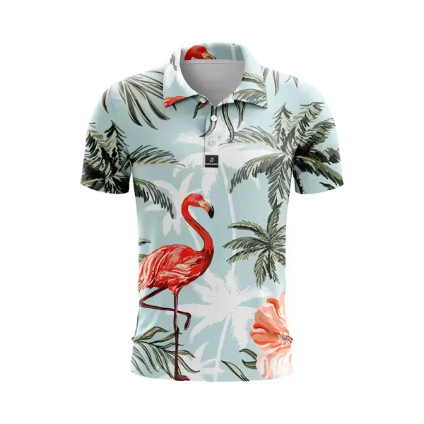 New Summer Men Golf Polo Shirts Floral Casual Print Fashion Tops Short Sleeve T-Shirt Quick Dry Breathable Polos Shirt Clothing