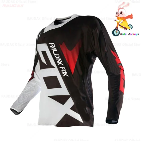 2024 Raudax Kids Quick Dry Motocross Jersey Balance Car Children Mountain Shirt Motorcycle Clothing Ropa for Boy MTB T-Shirts