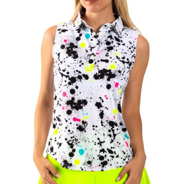 Women's golf shirt high-end fashion printed polo shirt breathable quick-drying shirt