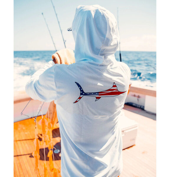Hooded fishing shirt outdoor sun protection clothing summer fishing sports top quick-drying lure fishing clothing breathable fishing clothing