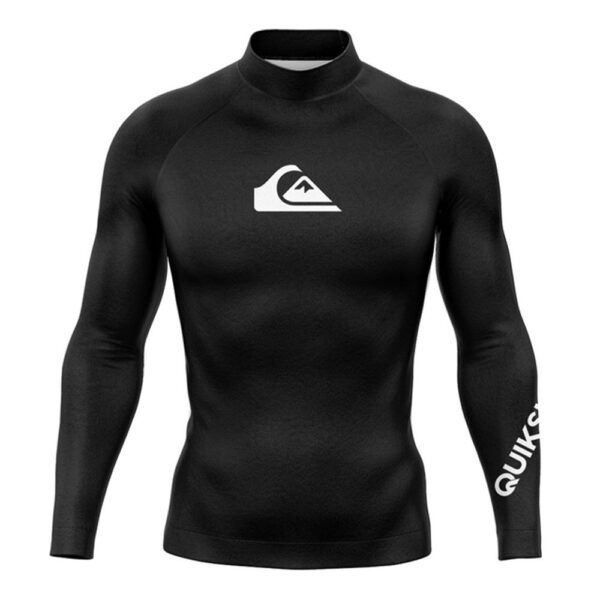 Round neck men's wetsuit beach tights quick-drying sun protection swimsuit long-sleeved surf suit