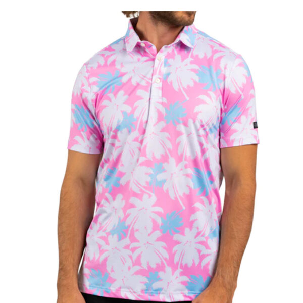 Men's golf print shirt outdoor golf shirt quick-drying breathable polo shirt - Image 2