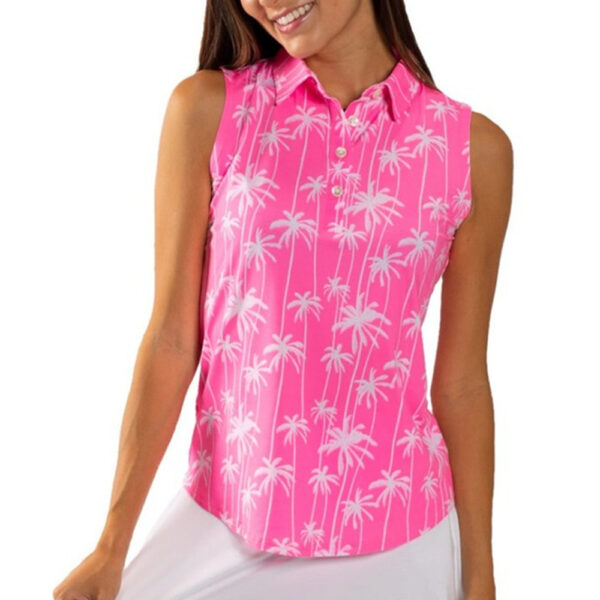 Women's golf shirt high-end fashion printed polo shirt breathable quick-drying shirt - Image 2