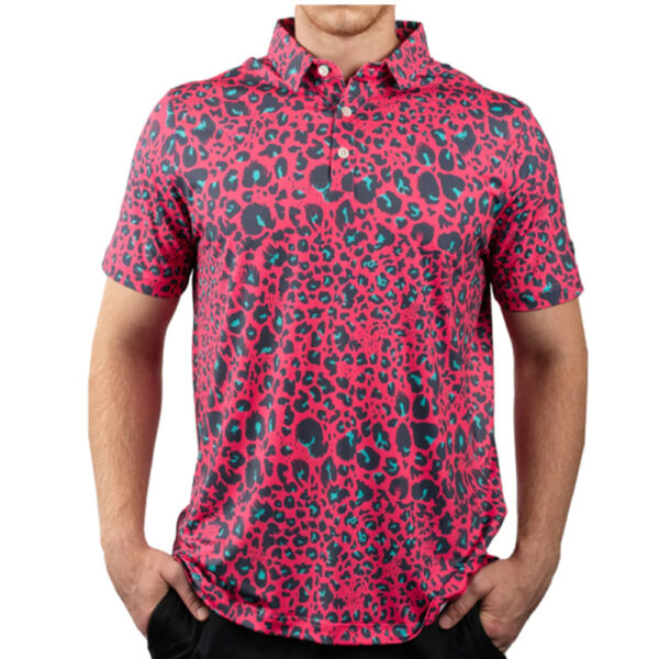 Men's golf print shirt outdoor golf shirt quick-drying breathable polo shirt - Image 3
