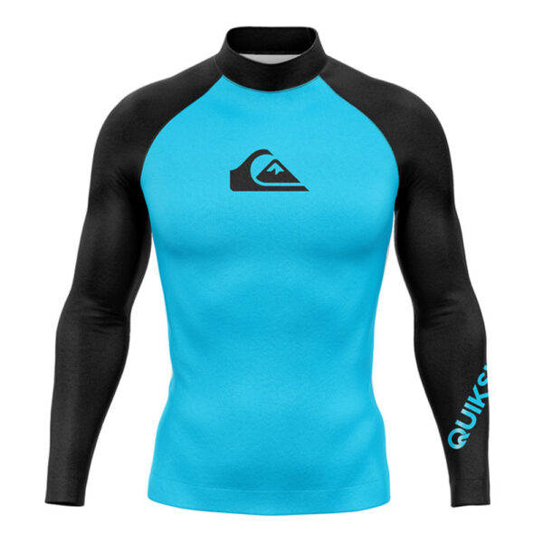 Round neck men's wetsuit beach tights quick-drying sun protection swimsuit long-sleeved surf suit - Image 3