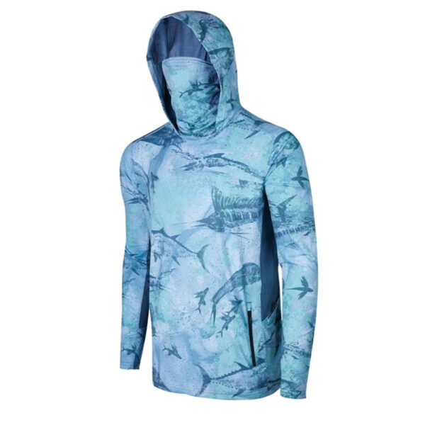 Fishing clothing fly fishing lure hoodie summer men's long-sleeved sun protection clothing with hood and mask support labeling - Image 4
