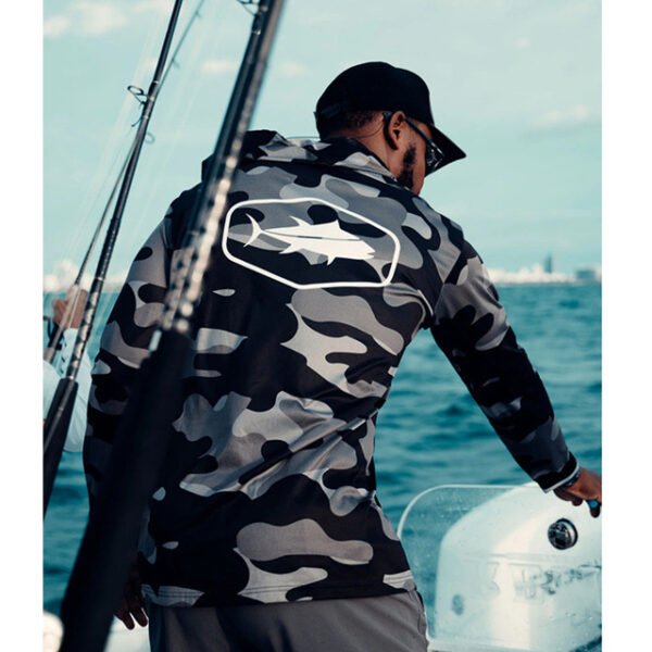 Hooded fishing shirt outdoor sun protection clothing summer fishing sports top quick-drying lure fishing clothing breathable fishing clothing - Image 3