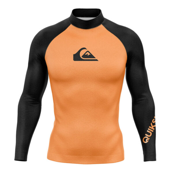 Round neck men's wetsuit beach tights quick-drying sun protection swimsuit long-sleeved surf suit - Image 6