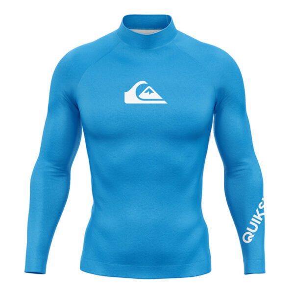 Round neck men's wetsuit beach tights quick-drying sun protection swimsuit long-sleeved surf suit - Image 9