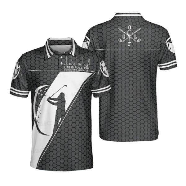 Men's fashionable printed polo shirt outdoor short-sleeved golf shirt racing shirt fast breathable casual shirt - Image 13