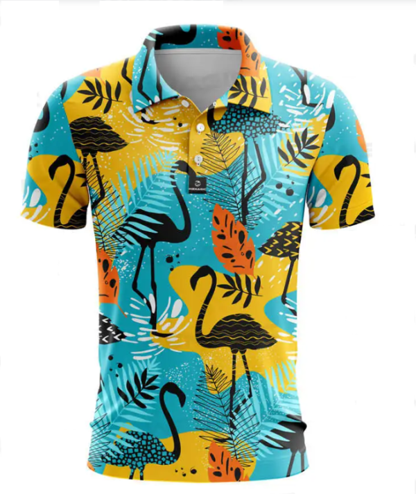 New Summer Men Golf Polo Shirts Floral Casual Print Fashion Tops Short Sleeve T-Shirt Quick Dry Breathable Polos Shirt Clothing - Image 5