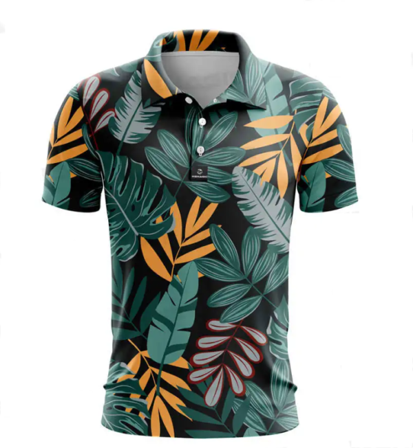 New Summer Men Golf Polo Shirts Floral Casual Print Fashion Tops Short Sleeve T-Shirt Quick Dry Breathable Polos Shirt Clothing - Image 4